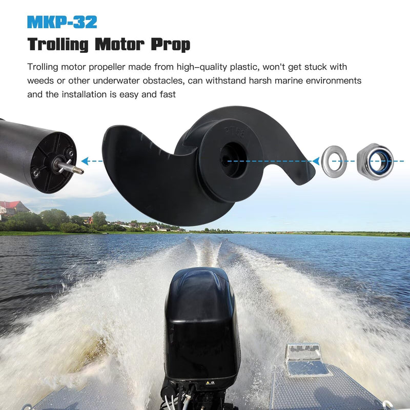 MKP-32 Trolling Motor Prop Fit for Minn Kota Maxxum 55, 65, 70; Maxxum Transom 50, 55, 70, Fits 3-5/8" Motor Diameter, Replaces ‎2091160 1378131 1865017