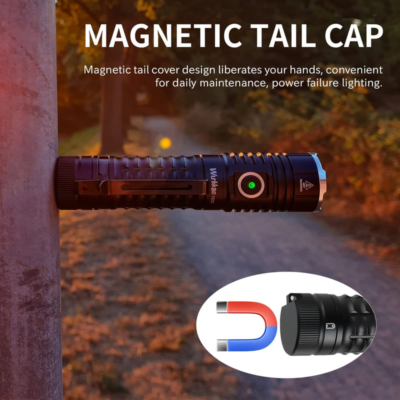 Wurkkos TS22 Flashlight High Lumen Rechargeable - 4800 Lumens Super Bright 70.3 HI LED Flashlight USB C Charging IP68 Waterproof Regulated Output for Dog Walking Ramping Emergency Hiking 70.3 HI 5000K