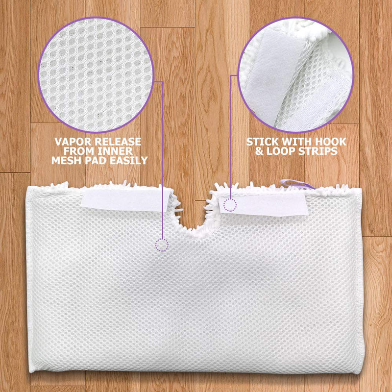 Replacement Steam Mop Pads for Shark Steam Mop Pads Compatible with S3500 Series S3501 S3601 S3550 S3901 S3801 SE450 S3801CO S3601D Steam Pocket Mop (6-Pack) White