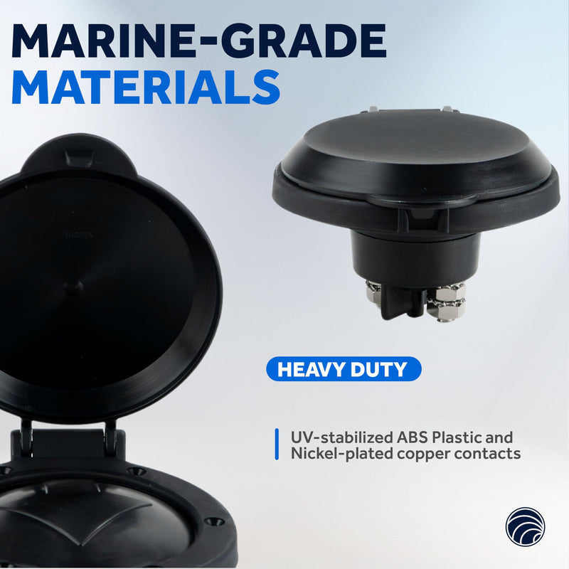 Five Oceans Marine Anchor Windlass Deck Foot Switch Heavy Duty Covered, Black 4 inches 2 Pack