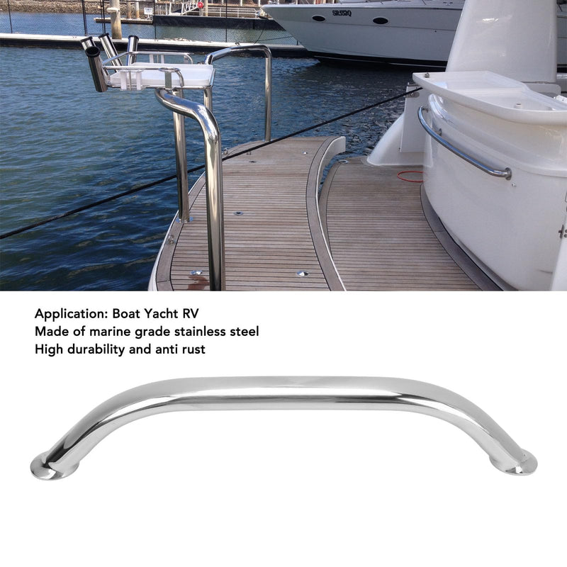Boat Grab Handle, 9/12/16/18 Inch 304 Stainless Steel Boat Handrail, Polished Boat Grab Bar, Heavy Duty Multipurpose Marine Rail for Marine Boat,Yacht, RV, Easy to Install 12 in