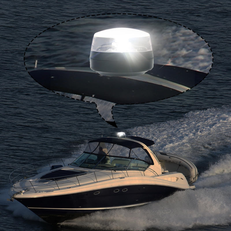 LED Waketower All-Round 360 Degree White Boat Tower Light,Anchor Light,Bimini Top,USCG Certified 2NM, DC 10-30V