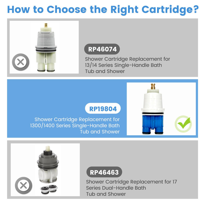 RP19804 Shower Cartridge Compatible with Delta Faucet 1300/1400 Series Tub and Shower Valves, RP19804 Cartridge Replacement Fits Select Monitor Valves 1993-2007 (2 PCS) RP19804(2Pack)