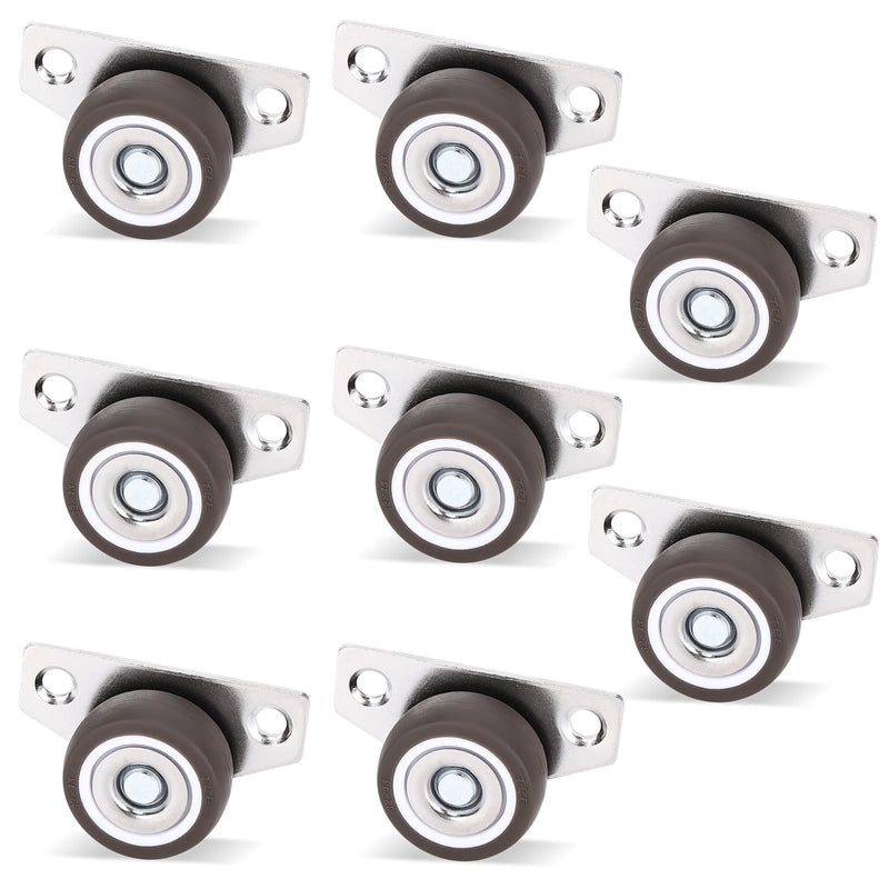 1Inch 8Pcs Mini Low Profile Casters, Small Side Mount Drawer Caster Wheels, Rigid Casters Wheels for Furniture, Underbed Drawers, Trays, DIY Project, Load 24Lbs/Each 8 1.0 Inch Wheel