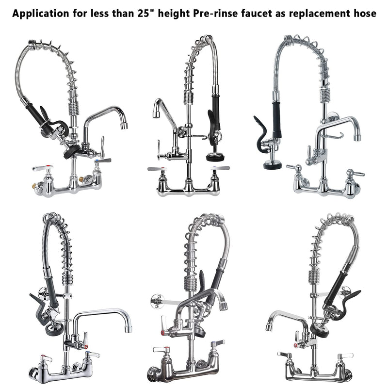 TBER Pre rinse Faucet Sprayer Hose Replacement Kit for Commercial Kitchen Sink Faucet, 30 Inch Flexible Stainless Steel Commercial Dish Spray Hose Parts