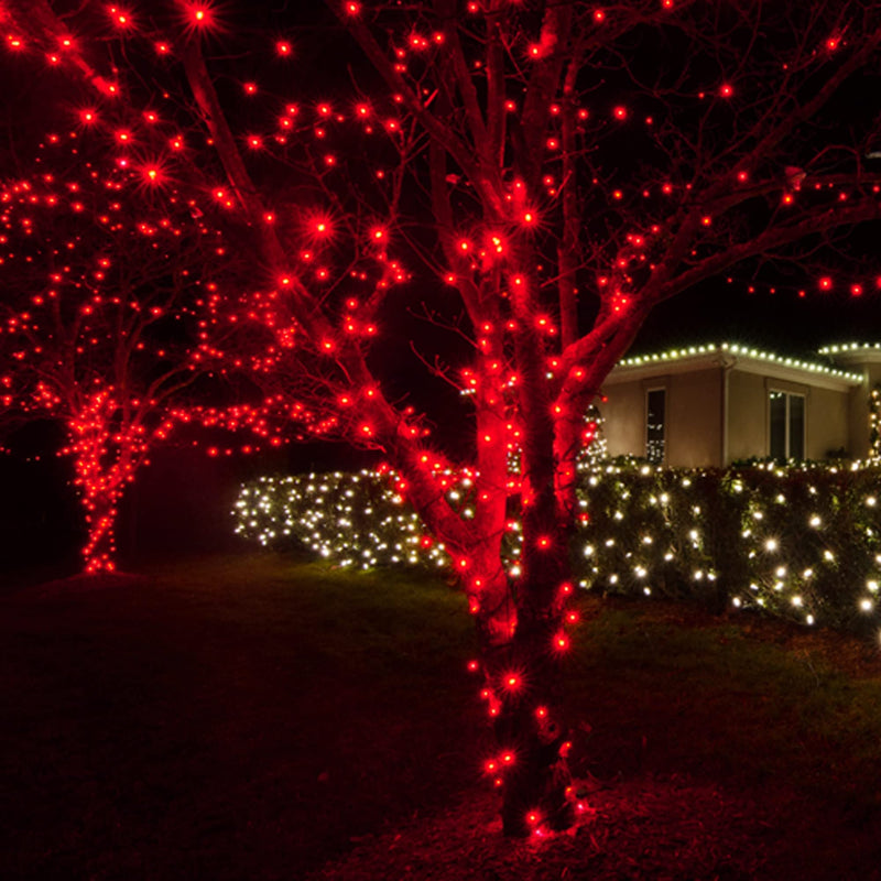 Uptotop Christmas 100 Count String Light, 20FT Plug in Waterproof String Light Decorations for Party Carnival Supplies, Outdoor Yard Garden Decor (RED) Red 1