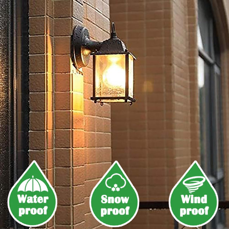 Outdoor Wall Lantern, Exterior Waterproof Wall Sconce Light Fixtures, Black Front Door Wall Lighting with Clear Beveled Glass Shade, 2 Pack 8.27 inch