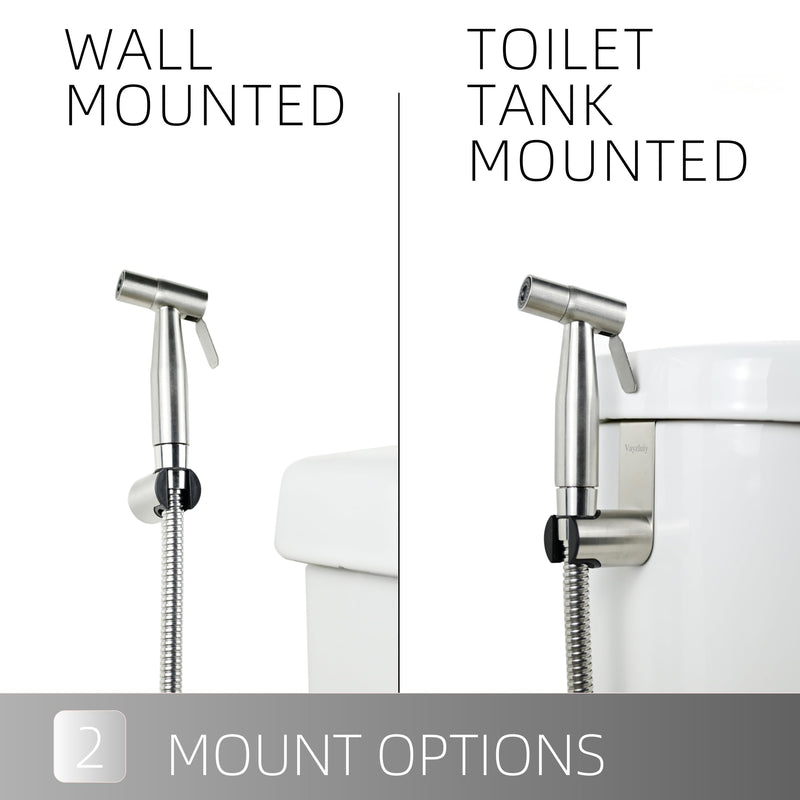 Handheld Toilet Bidet Sprayer for Toilet-Adjustable Water Pressure Control with Bidet Hose for Feminine Wash, Stainless Steel Brushed Nickel Cloth Diaper for Baby Wash (Stainless Steel, 1)