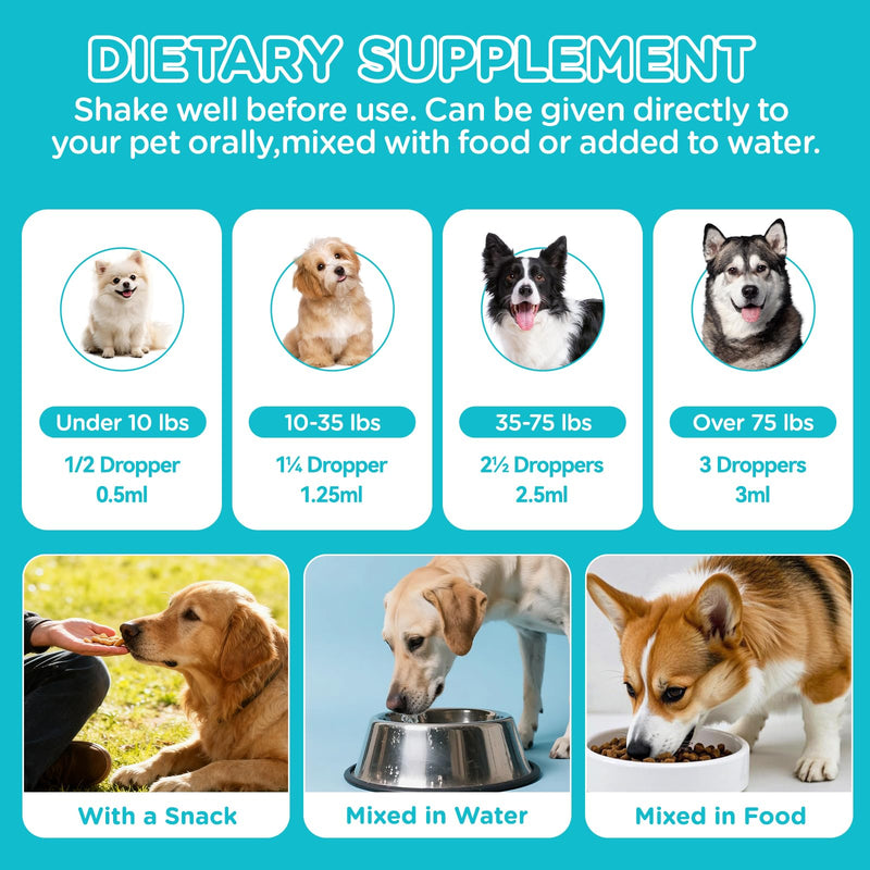 2pack Natural Yeast Infection Treatment for Dogs,Dog Ear Infection Treatment,Itchy Ear,Skin&Allergy Symptoms Relief-Reduces Inflammation&Relieves Irritation,Dog Supplement Drops with Probiotics
