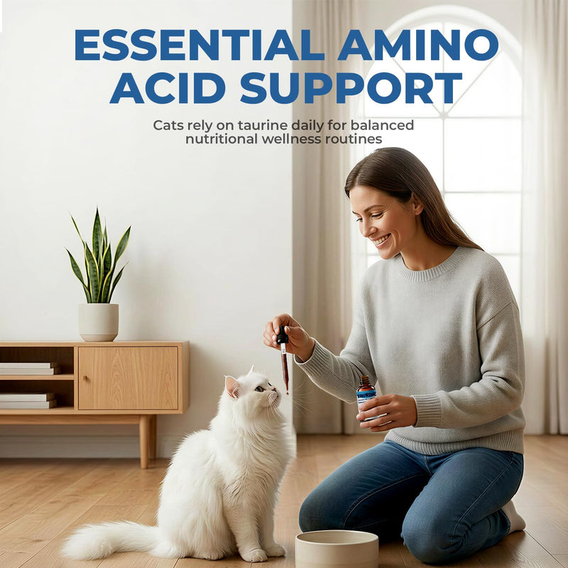 Taurine Supplement for Cats Liquid Drops, Cat Taurine with Coenzyme Q10 & L-Carnitine, Supports Heart Function, Vision & Daily Energy, Helps Maintain Consistent Taurine Intake (60 ml (Pack of 1)) 60 ml (Pack of 1)