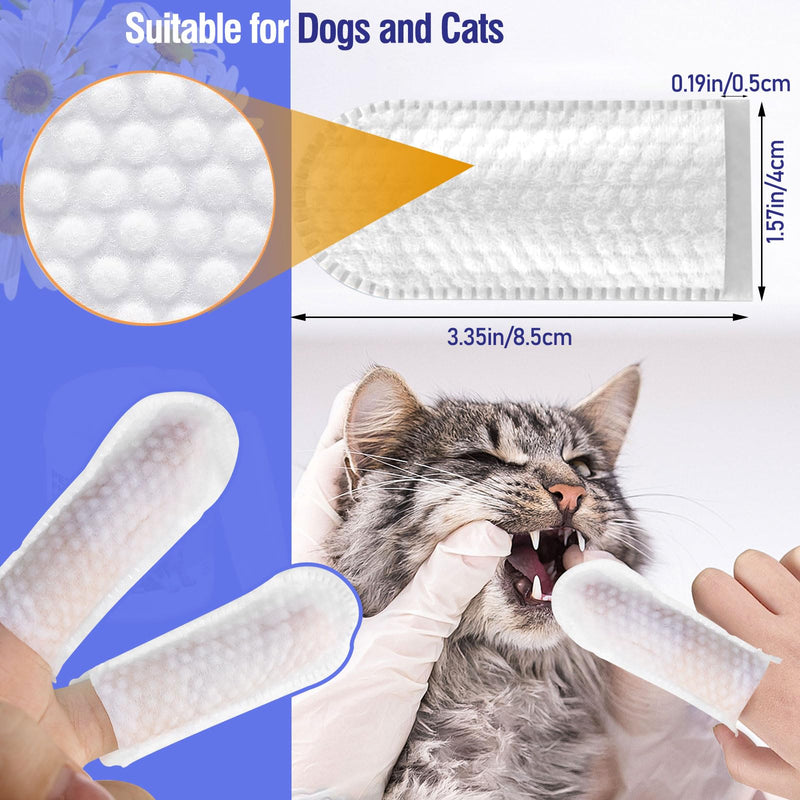 Pet Teeth Cleaning Finger Wipes for Dogs & Cats, Dog Dental Wipes for Removing Plaque and Tartar Buildup, No-Rinse Disposable Gentle Cleaning & Gum Care Pet Wipes, 50 Counts