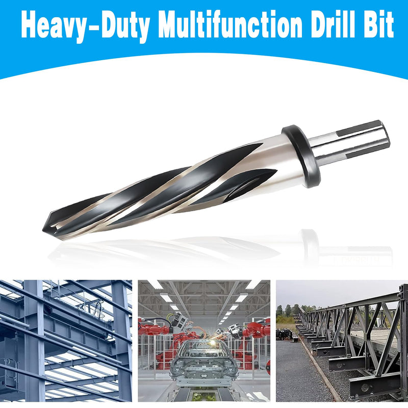 3/4” Bridge Construction Reamer Drill Bit, M2 HSS Taper Chucking Reamer for Steel Alloy Metal Wood Plastic, 1/2" Non-Slip Shank, 5-Spiral Flutes Car Reamer, to Align or Enlarge Holes, 19mm 3/4”