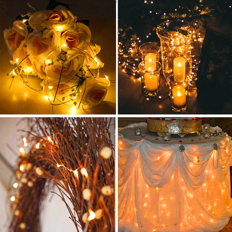 12 Pack Battery Operated Fairy String Lights 7 Feet 20 Led Waterproof Silver Wire Firefly Starry Moon Lights for Bedroom DIY Party Wedding Patio Christmas Warm White