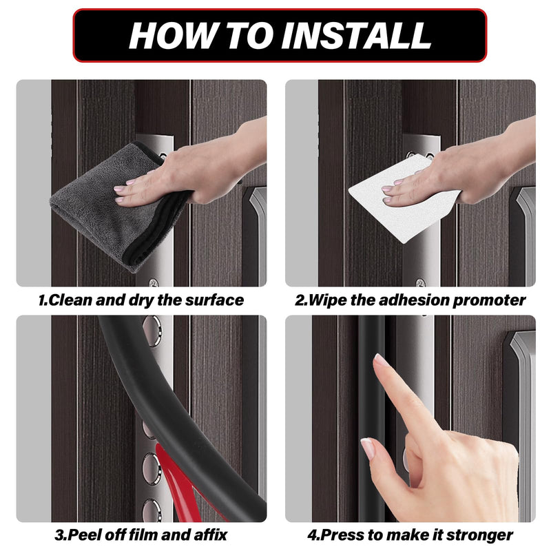 Silicone Weather Stripping Door Seal, 20FT Self Adhesive D-Shaped Door Weather Stripping for Door Frame＆Window Seal S (3/8"W × 1/4“T） Black