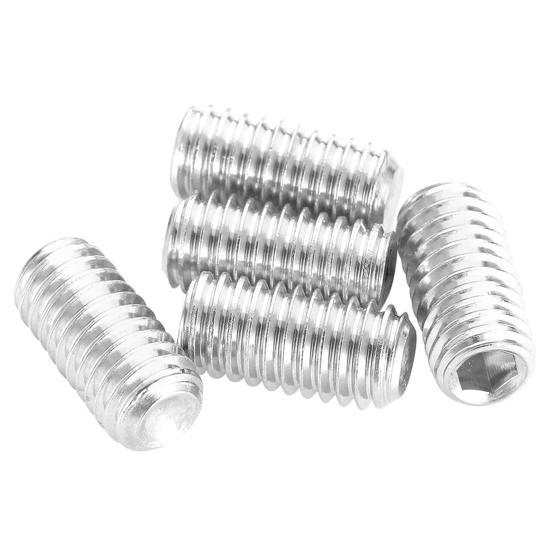 #10-24 x 1/4" Hex Allen Head Socket Set Screws Grub Screw Bolts, 304 Stainless Steel Internal Hex Drive Cup-Point Screws with Hex Wrenches, 50 PCS #10-24 x 1/4"