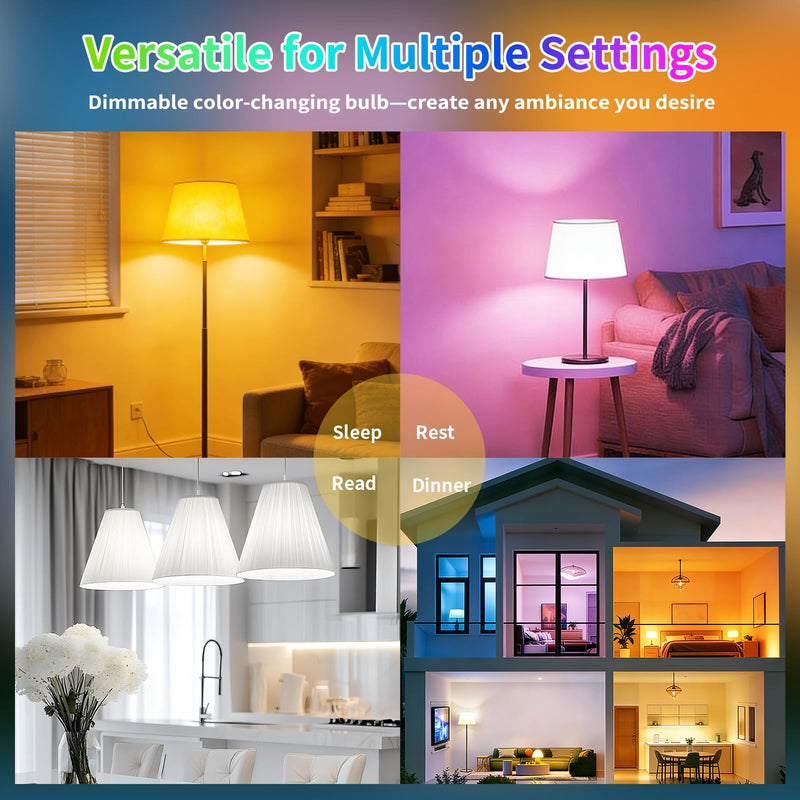 I-SHUNFA Smart G9 RGBCW LED Bulbs, App & Remote Control, AC 120V, 2700K-6500K + 16M Colors, Dimmable 1%-100%, 4W 400LM, Music Sync, Timer (3 Pack with Remote)