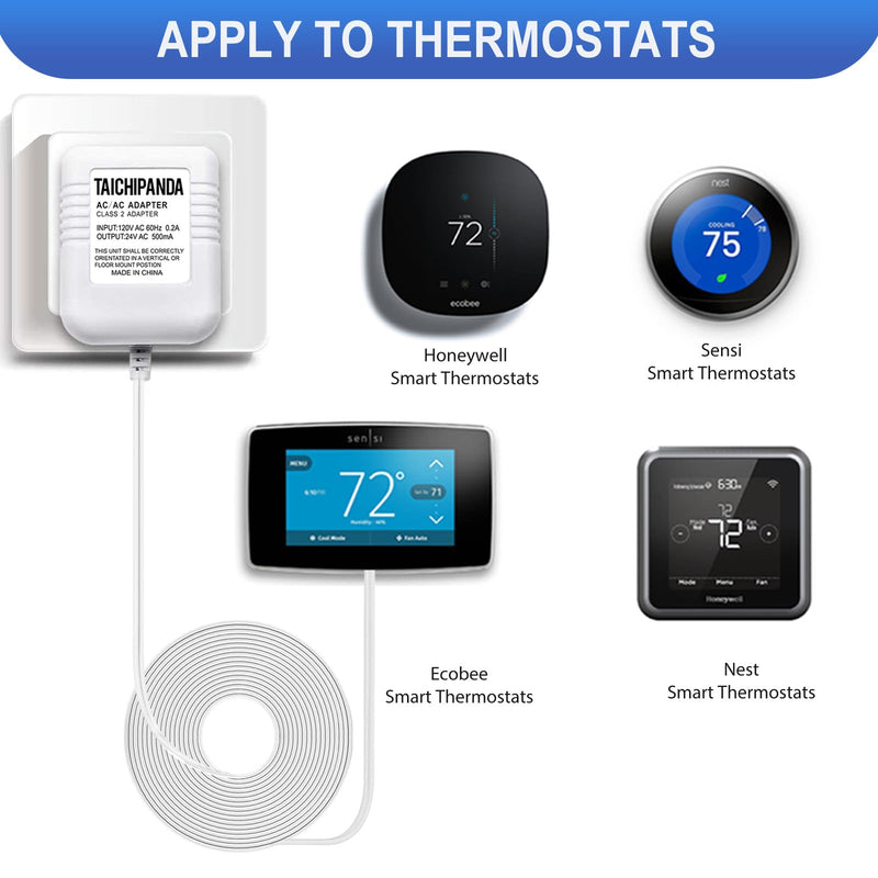 24 Volt Transformer, C Wire Adapter for Nest Honeywell Ecobee and Sensi Thermosta Doorbell Transformer for Nest Hello Doorbell and Any Doorbells Require 24V Power Supply