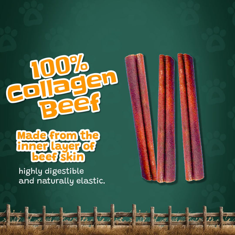 Collagen Sticks for Dogs 6" - 10 Count - Long Lasting Dog Chews, Rawhide Alternative, Single Ingredient, Bully Stick Alternative, Dental Support Treats for Small, Medium & Large Dogs