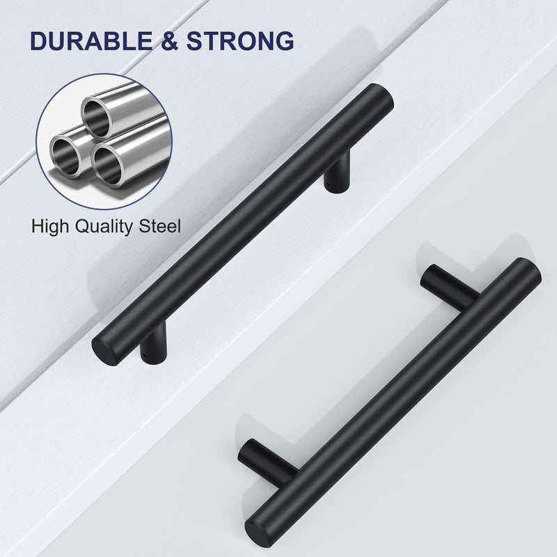 SMARTSTANDARD 12'' Push Pull Sliding Barn Door Handle, Double-Sided Barn Door Handle Black Set, 1 Pack