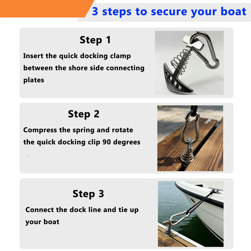 Boat Dock Cleats 316 Stainless Steel Portable Marine Quick Docking Cleat,1,000 lb Capacity Portable Temporary Dock Tie Downs
