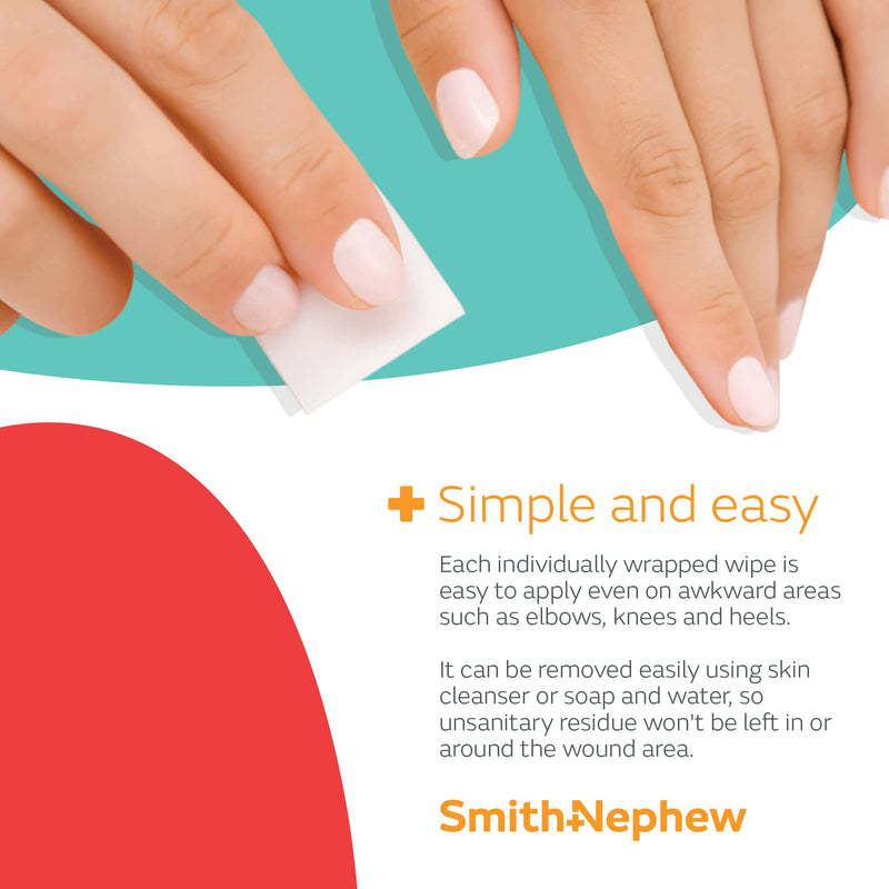 Smith+Nephew SKIN-PREP◊ Wipes, Protective Dressing Wipes, Skin Barrier Film, Contains Alcohol, Box of 50 50 Count (Pack of 1)