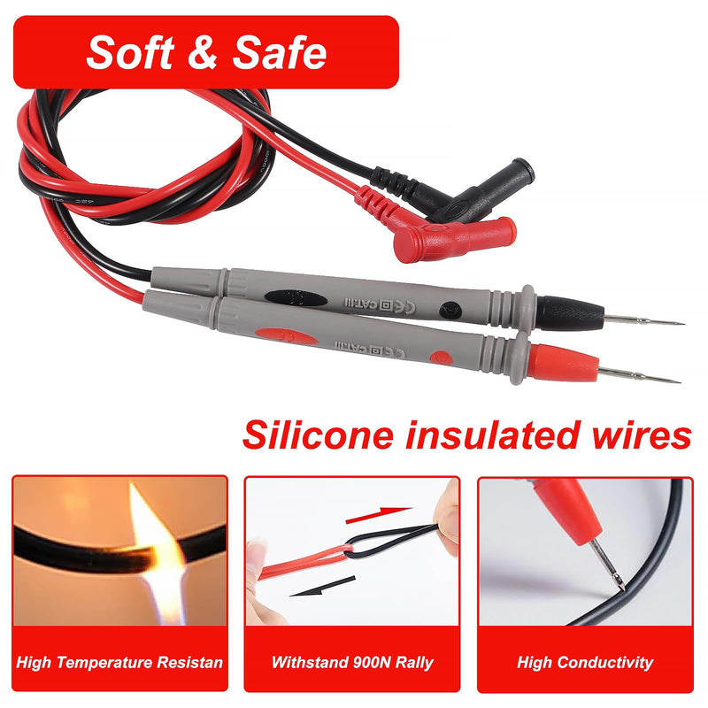 Electrical Multimeter Test Leads Set, Professional Test Leads Set with Alligator Clips, Test Hook, Test Probes Lead kitfor Digital Electrical Testing