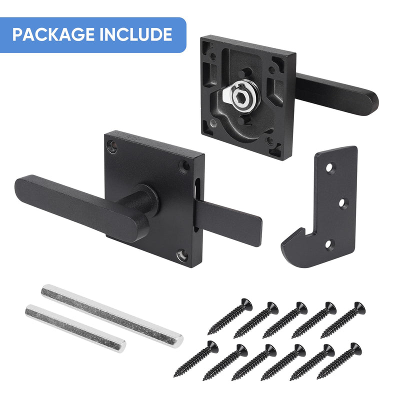 Gate Latch, BARNSMITH Heavy Duty Double Side Gate Latches, Matte Black Fence Latch, Garden Door Latch, Pool Gate Latch GT01