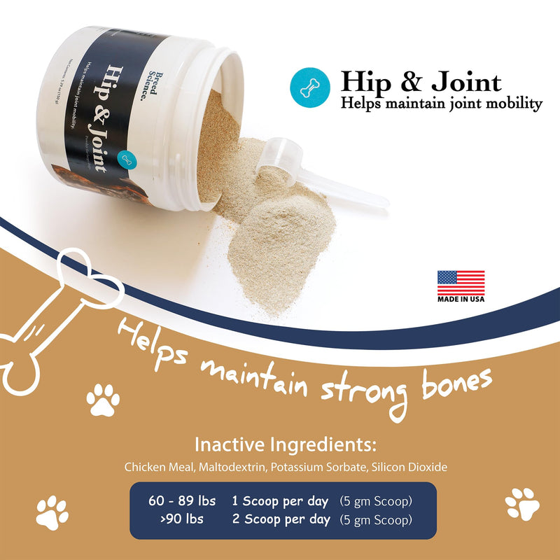 Hip and Joint Food Supplement for Dogs, Large Breeds- Glucosamine and Chondroitin Powder with Green Lipped Mussel - Pain, Inflammation Relief with Vitamins - Senior Health Supplies for Arthritis Large Dog - Hip & Joint