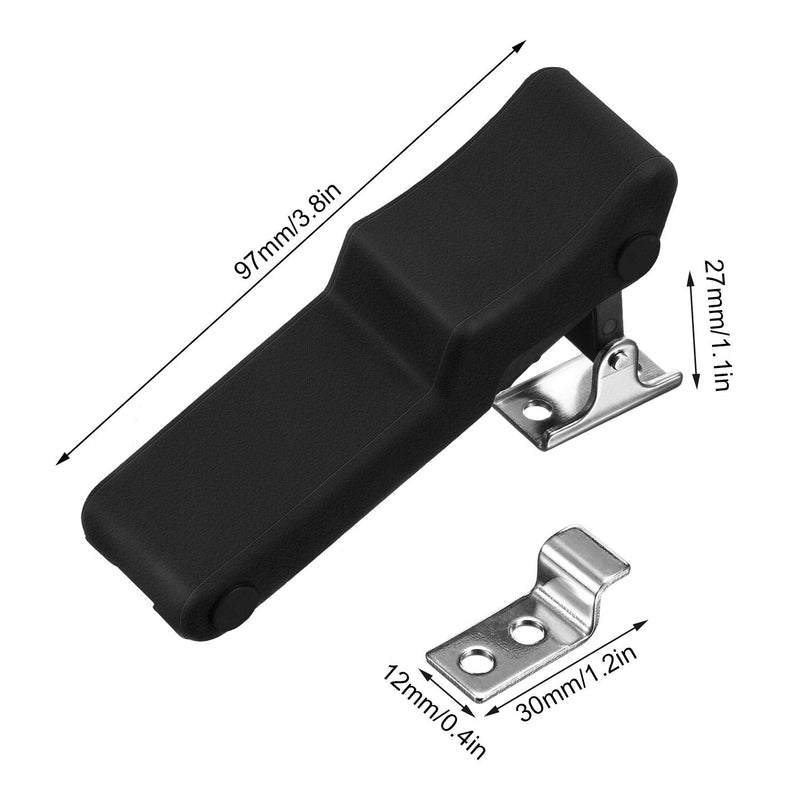 Mudder 2 Pcs Flexible Rubber Draw Latch, Front Storage Rack Rubber Latch for Cooler, Boat Compartment Cargo Box with Stainless Steel Keeper and Bracket 1