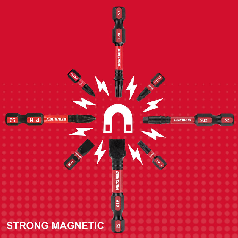 Impact Tough Magnetic Mixed 46Pack Insert Driver Bits, S2 Alloy Steel Screwdriver Power Bits Set with 1Pcs Impact Magnetic Bit Holder and Mini Wrench MIXED-46PC