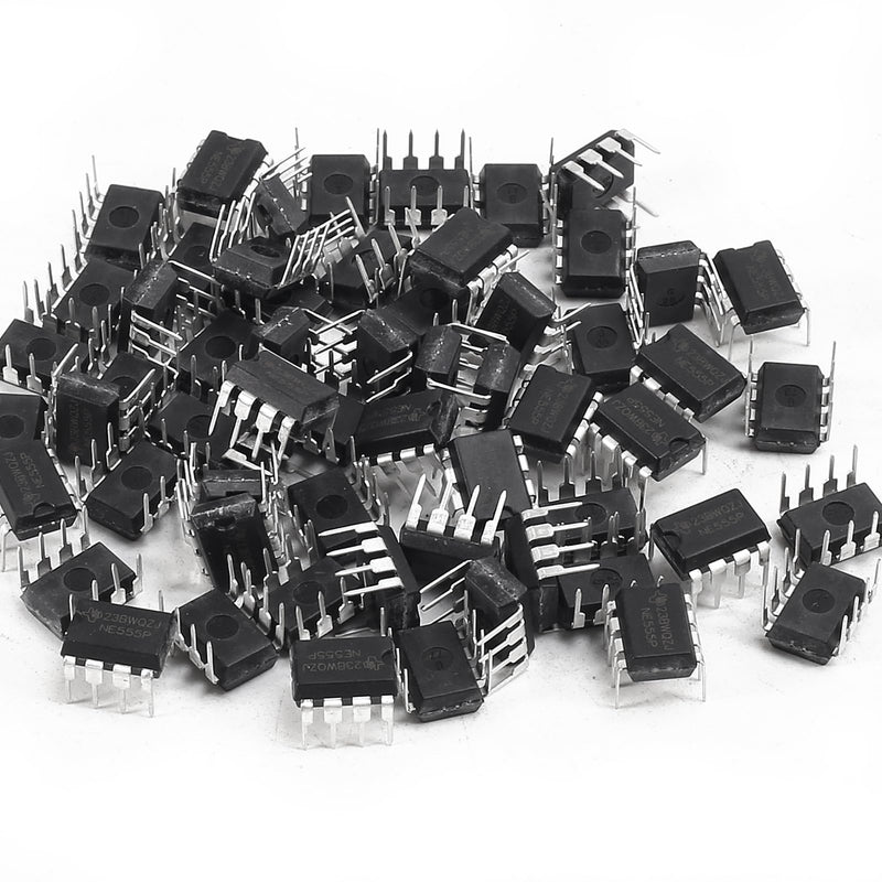 60pcs NE555 Timer IC Instruments NE555P IC Single Precision Timer 8-Pin DIP Sockets