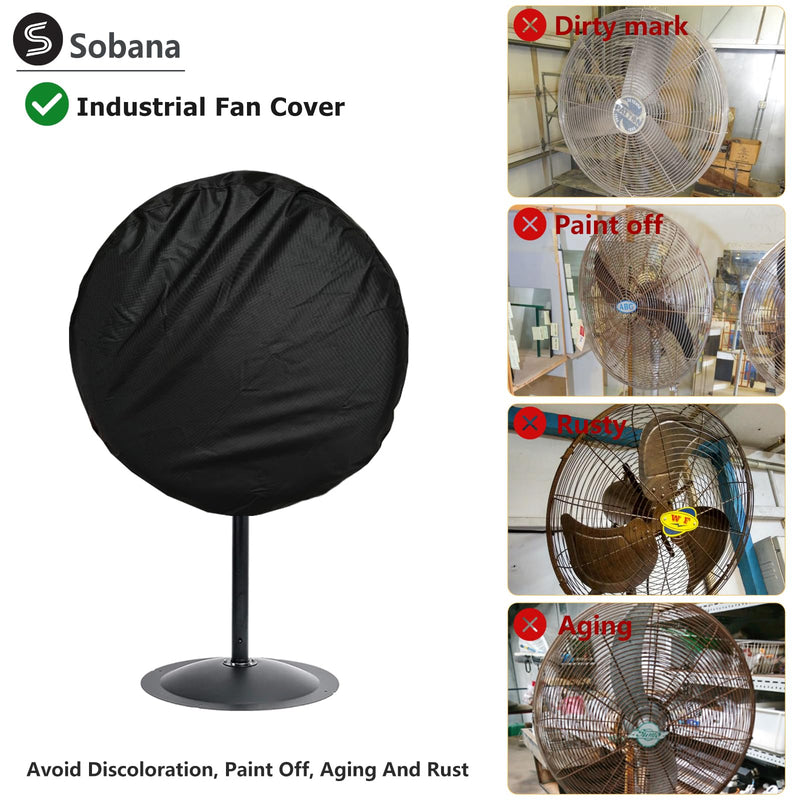 Wall Mount Fan Cover,Suitable for 18-20 Inch Industrial Fan and Pedestal Fan,Waterproof Dust Proof Anti-UV Outdoor Fan Covers,Black For 18-20" Fan