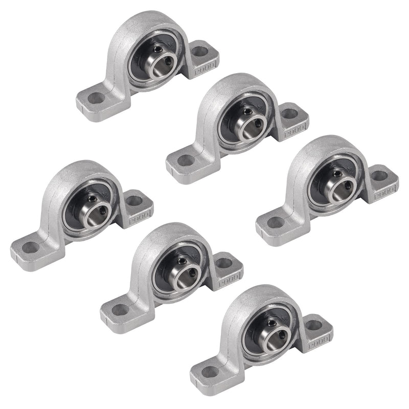 6PCS KP000 (KP10) 10mm Pillow Block Bearings Mounted Flange Self Aligning 10mm Bore Zinc Aluminum Alloy Support for Diameter 0.39"/10mm Linear Shaft Rod