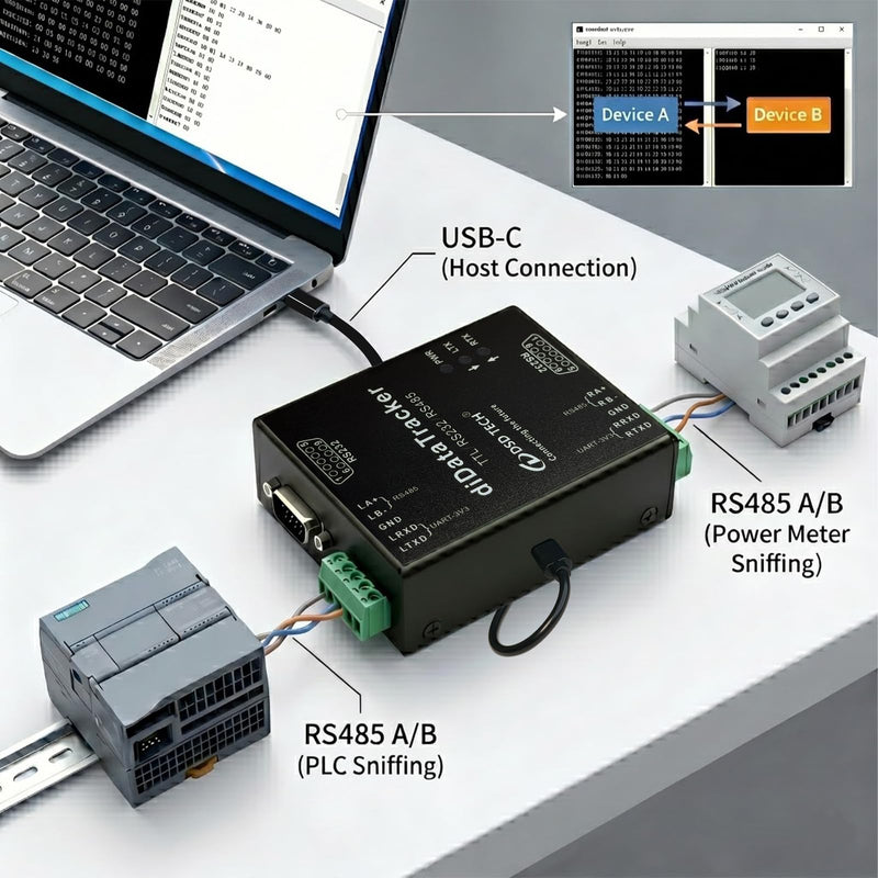 DSD TECH diDatatracker Isolated Protocol Analyzer, Support RS232 RS485 TTL, Windows Mac Linux