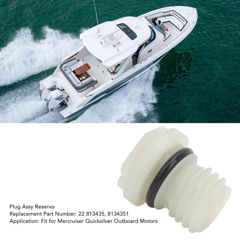 Acouto Plug Reservo 22 813435 8134351 Aging Compact Outboard Plug Reservo Nylon Plug Reservo Trim Motor Plug Fit for Mercruiser Outboard Motors