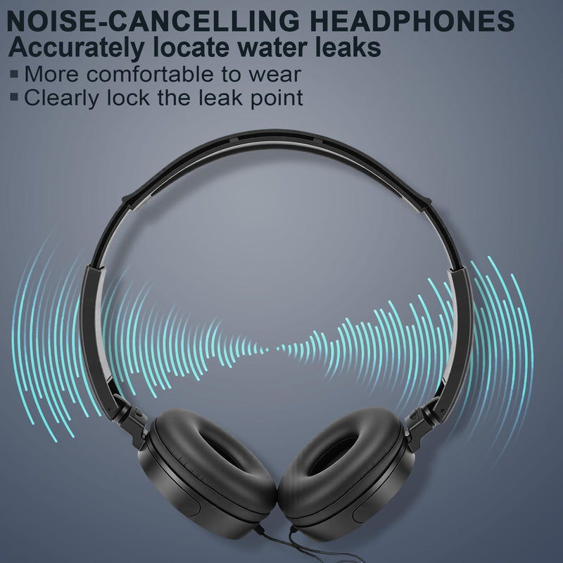 Water Leak Detector, Underground High Sensitivity Water Leak Detector with Headset, Water Leak Detection Device for Water Leakage Detection Construction Pipelines (with Large Earphone) With Large Earphone