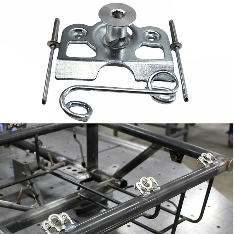 1/4 Turn Quick Release Steel Slot Head Dzus Button with Springs and Dimpled Tabs (10 Pack)