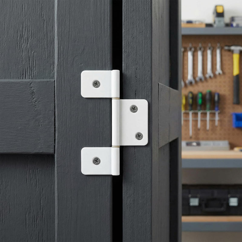 15 Pack 3.5 Inch Three Leaf Non-Mortised Hinge, Carbon Steel Non-Mortised Door Hinges for Mobile Home & RV Interior, White
