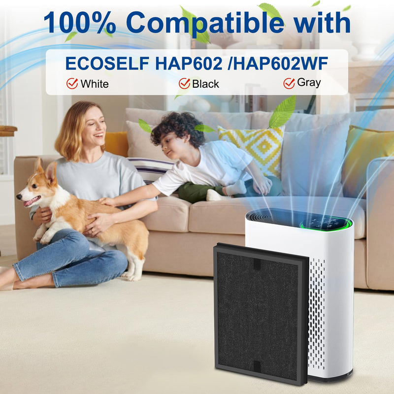 HAP602 Air Purifier Replacement Filter for ECOSELF HAP-602 / HAP-602WF 2 Pack