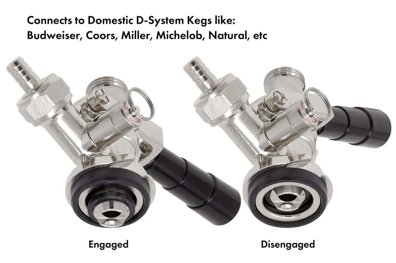 Kegco KC KT85D-L Keg Coupler D System, Black