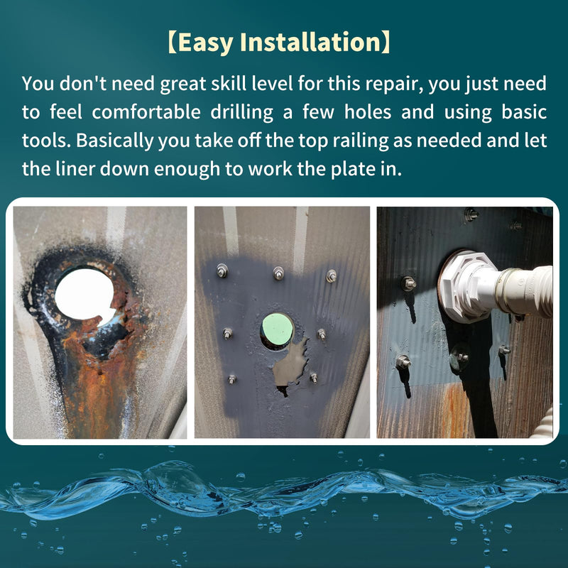 Upgraded Replacement RT0 Water Return Repair Kit, Repairs Rusted Pool Wall, Fit for Above Ground Pool Wall Repair Kit for Rust at The Water Return Fitting