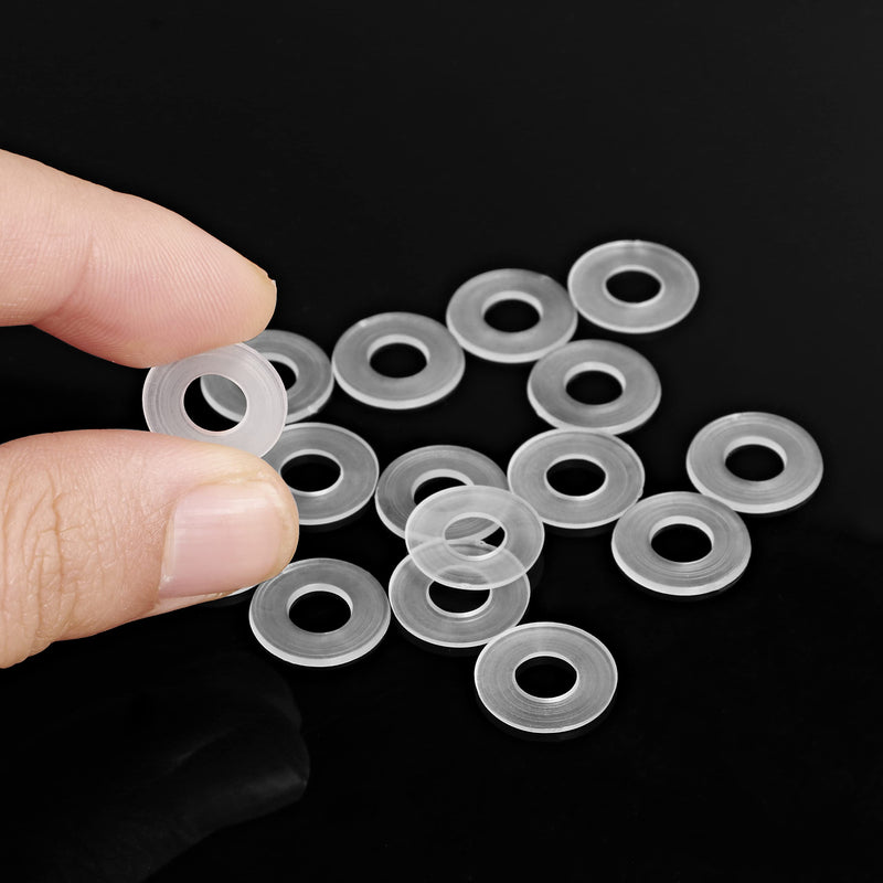 1/4" ID x 1/2" OD White Flat Washer, 1mm Thickness Replacement Washer Gasket, Nylon Round Washer Spacer, Pack of 25 M6 x 13mm x 1mm