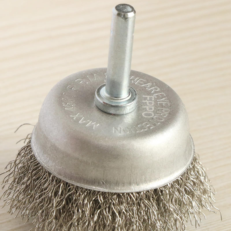 7PCS Stainless Steel Wire Wheel Brush, Coarse Crimped Cup Brush and End Brush Kit,Wire Brushes for Use in Machines