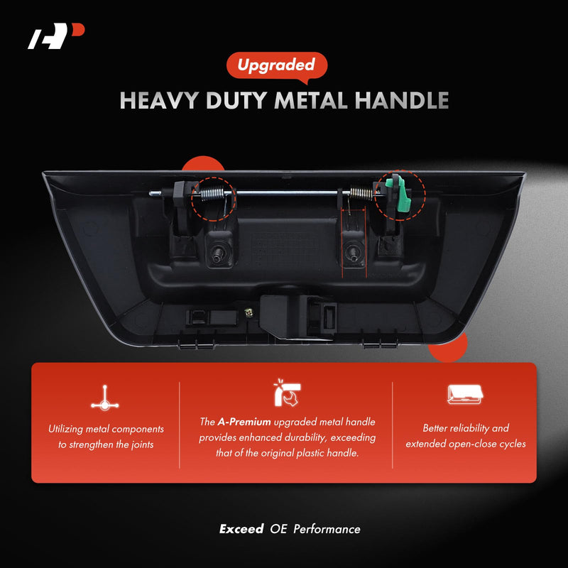 A-Premium Upgraded Metal Tailgate Handle Liftgate Latch Handle with Camera Hole Compatible with Ford F-150 F150 2015 2016 2017, Textured Black