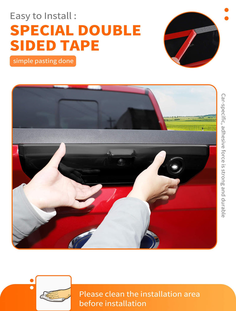 Savadicar Black Tailgate Handle Trim Cover for 2021-Present Ford F150, Truck Bed Gate Handle Protector, Exterior Styling Upgrade Accessories