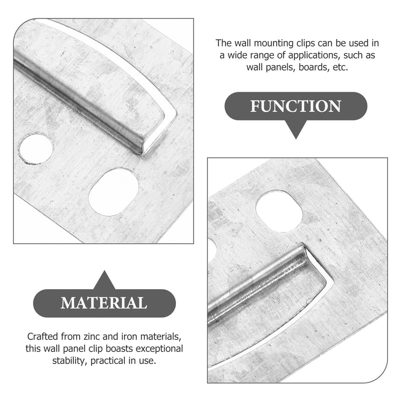 GLEAVI 100pcs Wall Panel Buckle Wainscoting Panel Hangers Wall Panel Clips Hanging Buckle Mounting Brackets Wall Hangers Furniture Panel Clips Panel Mount Iron Galvanized Interlock