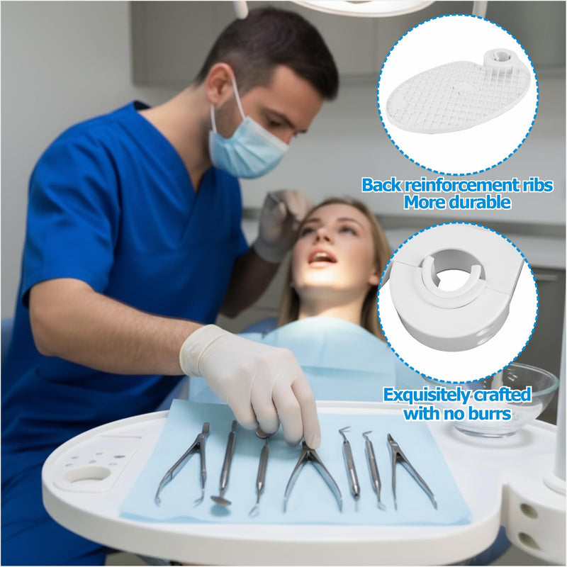 Adjustable Dental Tray Table for Chair, Pole Mount Tool Shelf for Clinic, Salon, Med & Cosmetic Equipment (A) A