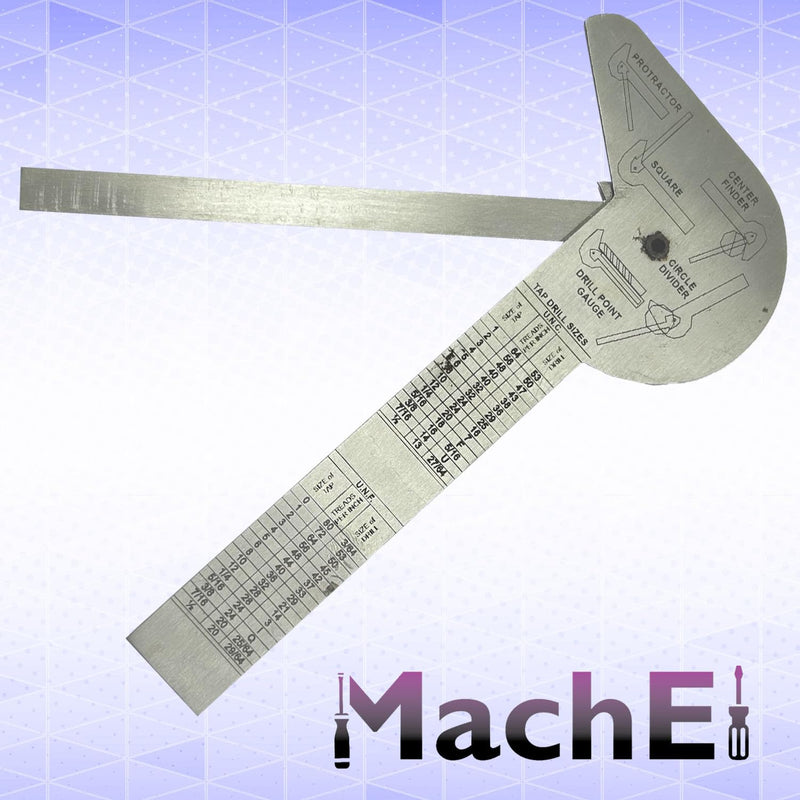 MachEl Multi-Purpose Protractor Square Rule Centre Finder Divider Drill Point Gauge - Your Ultimate Tool for Accurate Measurements and Marking