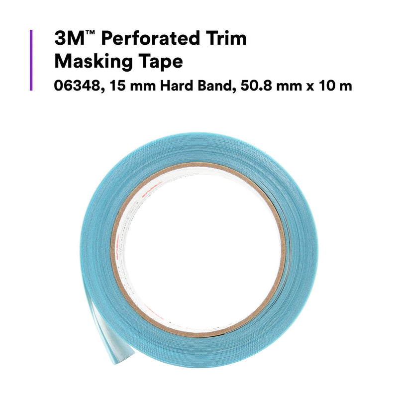 3M Perforated Trim Masking Tape 06348, 15 mm Hard Band, 50.8 mm x 10 m