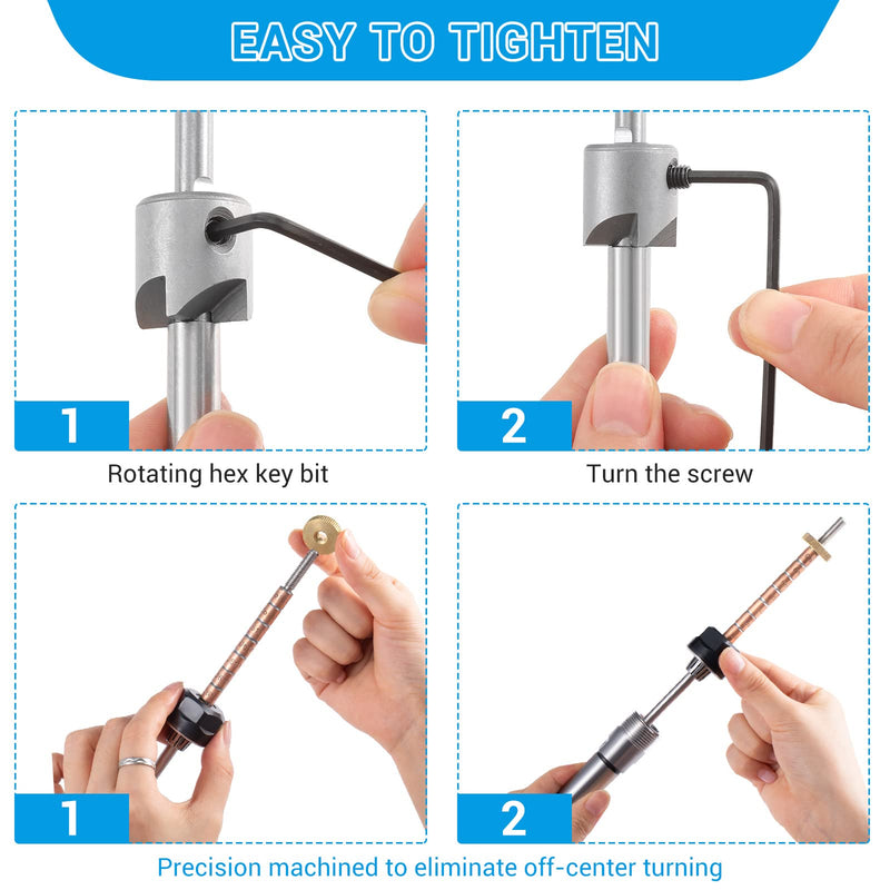 Tondiamo Pen Making Kit Turning Mandrel and Barrel Trimming Set Wood Turning Mandrel #2 Morse Taper Shank with 7mm Drill Bit Mill Cutter Head for Pen Making Woodworking Lathe Accessory, 9 Pcs